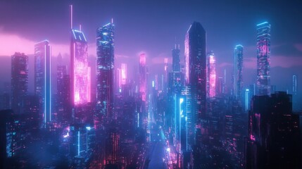 Fototapeta premium Neon Cityscape