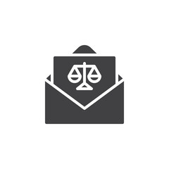 Envelope with legal document vector icon