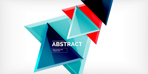 Abstract background - glossy triangles. Vector Illustration For Wallpaper, Banner, Background, Card, Book Illustration, landing page