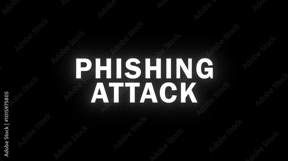 Poster phishing attack animation with glitch effect in rgb. ideal for cybersecurity themes, digital ads, an