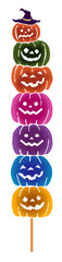 串に刺さったパンプキン。ハロウィン素材。ハロウィーン