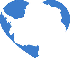 Heart Icon inside ANTARCTICA Flag