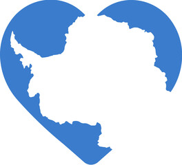 Heart Icon on ANTARCTICA Flag