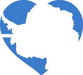 Fototapeta premium ANTARCTICA Flag in Heart with Pulse