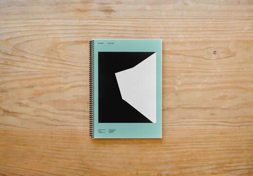 Mockup Of Customizable A4 Spiral Bound Magazine