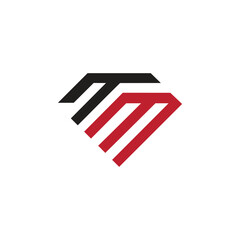 Tm logo design vector template, initial tm letter logo vector design, mt logo, mt letter for business. Initial Letter MT TM logo design vector illustration