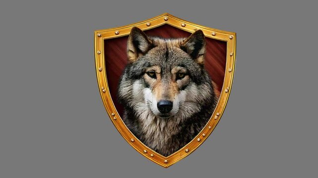 Wolf Guardian Shield Emblem Representing Protection, Strength, and Loyalty