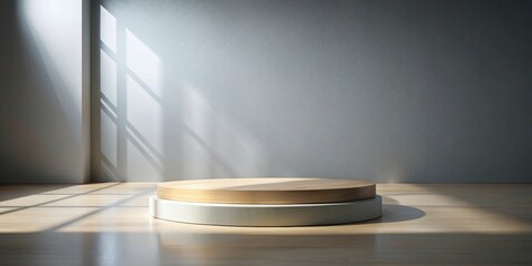 Obraz premium Empty room platform with minimalist background for product presentation and object display. rendering , empty