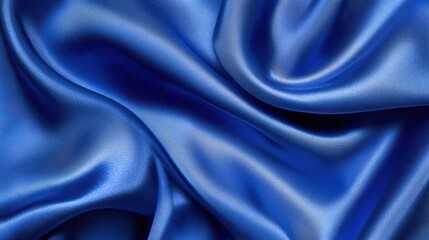 Fototapeta premium Luxurious blue satin fabric texture for elegant backgrounds