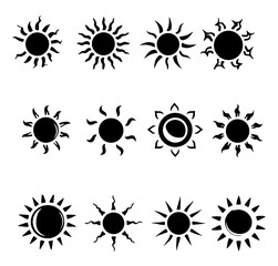 Black Suns Icon illustration Vector
