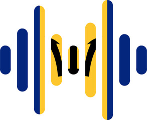BARBADOS flag on Audio Wave icon