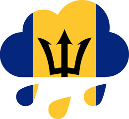 BARBADOS flag on Rain Drops Icon