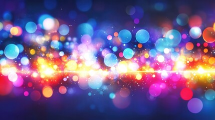 Colorful bokeh lights background with vibrant glitter effect