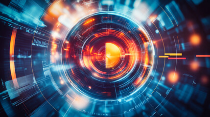 Fototapeta premium Abstract circular advanced technology device