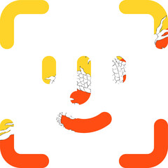 BHUTAN flag on Face ID outline icon
