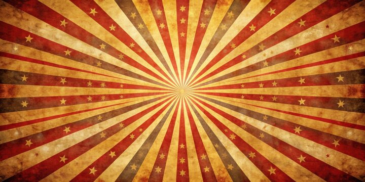 Vintage circus sunburst poster with retro rays and grunge texture, perfect for a summer fair backdrop , circus, sunburst, vintage