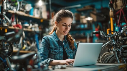 The Woman with Connecting Laptop