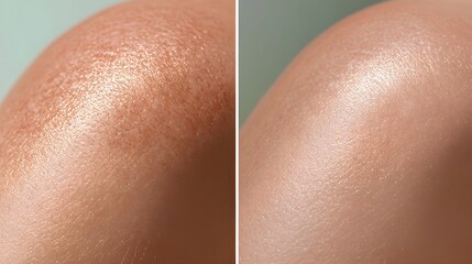 Shaving vs. waxing comparison, underarm hair removal, highlighting smoother skin post-wax, side-by-side views, close-up, Realistic Digital Rendering, High Resolution