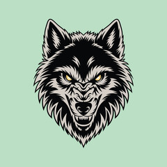 Wolf head logo vector illustration design
