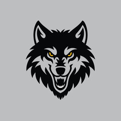Wolf head logo vector illustration design
