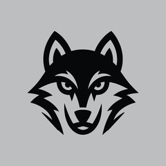 Wolf head logo vector illustration design
