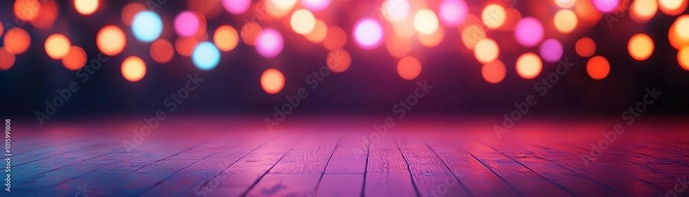 Aufkleber a vibrant array of colorful lights against a blurred background, creating a festive and cheerful atm
