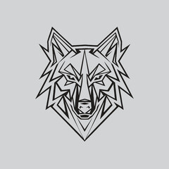 Obraz premium Wolf Vintage Logo Stock Vector template design 