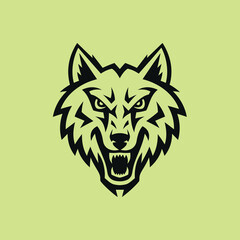 Wolf head logo vector illustration design
