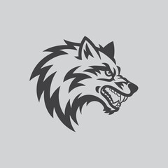 Wolf head logo vector illustration design
