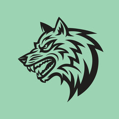 Wolf head logo vector illustration design
