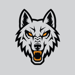 Wolf head logo vector illustration design

