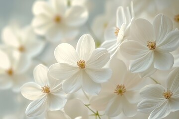 Obraz premium Delicate White Flower Petals Macro Photography