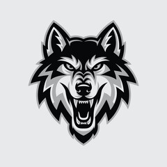 Wolf head logo vector illustration design
