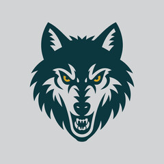 Wolf head logo vector illustration design
