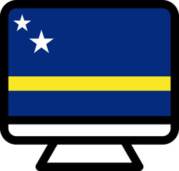CURACAO flag icon on Monitor