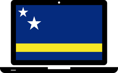CURACAO Flag in Laptop