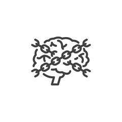 Psychological addiction line icon
