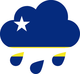 CURACAO flag on Rain Drops Icon