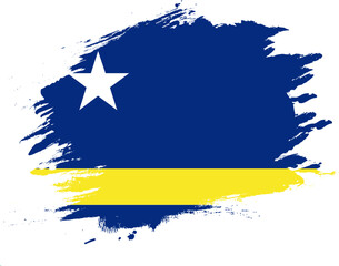 Grunge Brush On Flag Of CURACAO