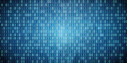 Binary code consisting of zeros and ones representing digital information, technology, data, coding
