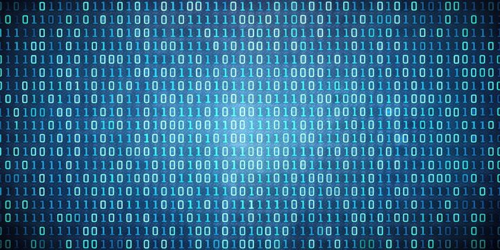 Binary code consisting of zeros and ones representing digital information, technology, data, coding