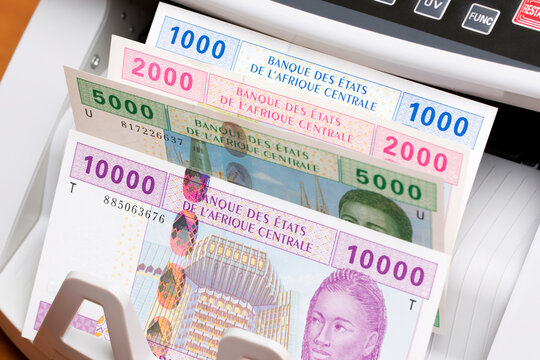 Central African CFA franc in the counting machine