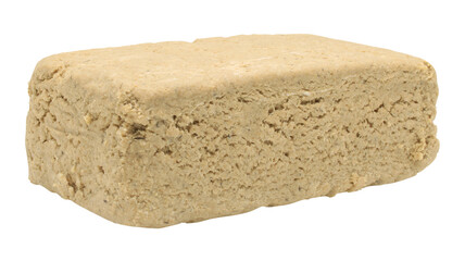 Sunflower halva. Whole halvah. Side view.  Food isolated on transparent background. Isolate on png format