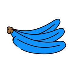 blue banana line icon vector. blue banana sign. isolated symbol illustration