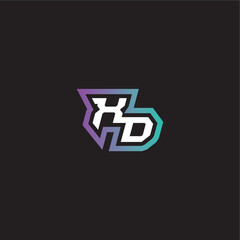 XD letter dynamic and bold concept modern esport gaming monogram logo