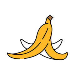 banana peel slippery line icon vector. banana peel slippery sign. isolated symbol illustration