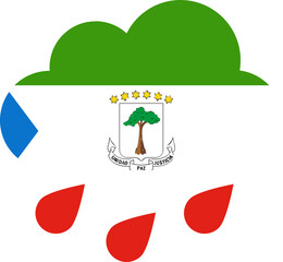 EQUATORIAL GUINEA flag on Rain Drops Icon