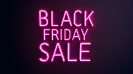 Pink 'BLACK FRIDAY SALE' Neon Sign on an elegant Dark Background