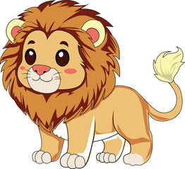 Fototapeta premium Adorable Cartoon Lion