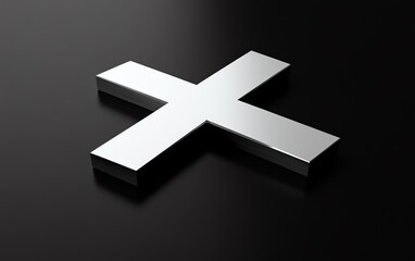 Obraz premium Highresolution depiction of a large white X on a reflective black background, emphasizing social media interaction and digital communication, clear and vivid